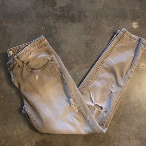 Free People Distressed Grey Jeans